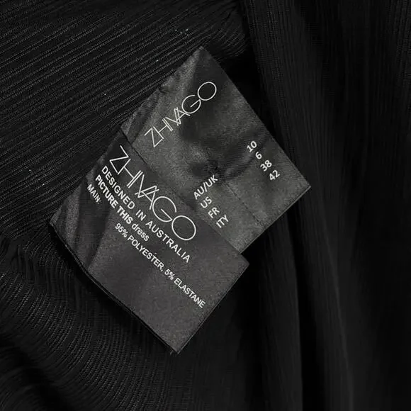 Zhivago Picture This Wrap Dress Women’s 6 Emerald Metallic Shoulder Pad Midi - Picture 4 of 5